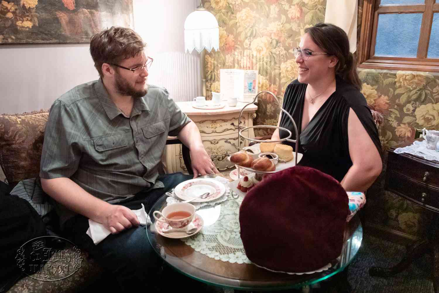 Date Night Idea Albuquerque - St. James Tearoom - Couple at Teatime Date Night Idea Albuquerque - St. James Tearoom - Couple at Teatime