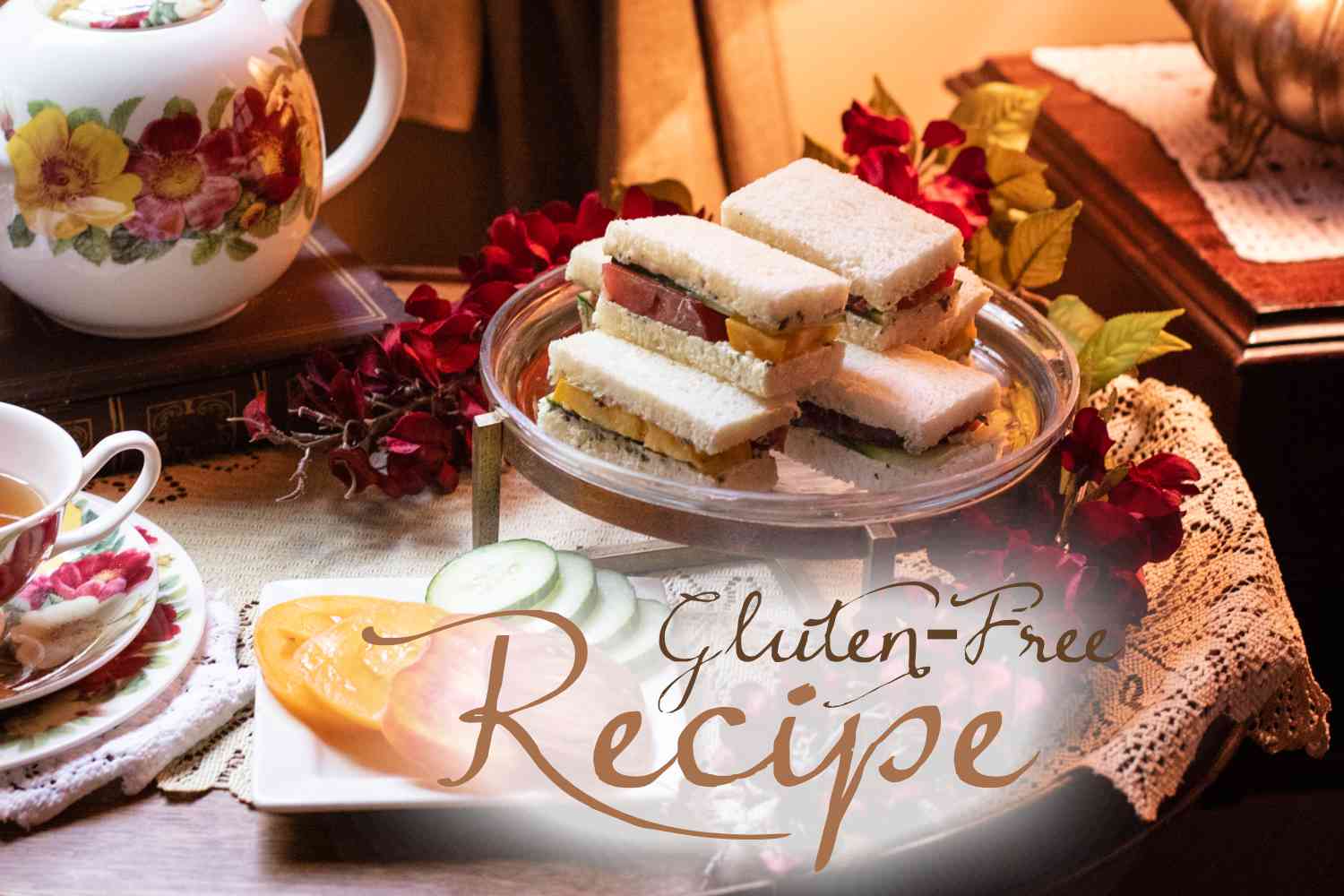 Gluten Free Herbed Tomato Cucumber Tea Sandwich Recipe - With Fall China