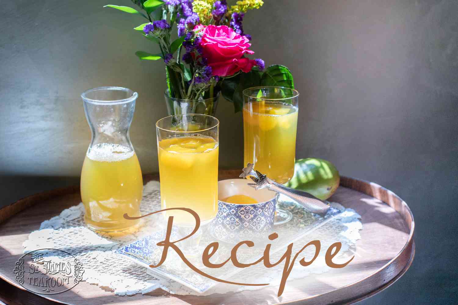 Iced Garden Bouquet Tea with Mango Nectar Recipe for Iced Tea Month Iced Garden Bouquet Tea with Mango Nectar Recipe for Iced Tea Month