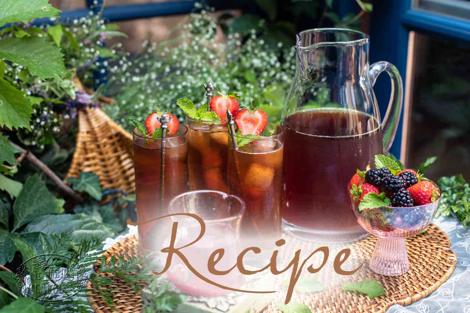 Iced Afternoon in Mansfield Park Recipe with Strawberry Simple Syrup Iced Afternoon in Mansfield Park Recipe with Strawberry Simple Syrup