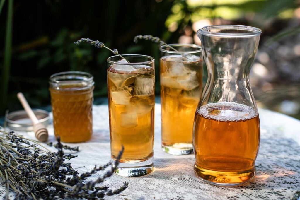 Iced Lavender Lace with Honey Simple Syrup (wide) Iced Lavender Lace with Honey Simple Syrup (wide)