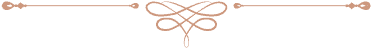 Ornate, symmetrical divider with loops and swirls in light brown, featuring small circular accents at each end, used for decorative separation in documents or invitations.