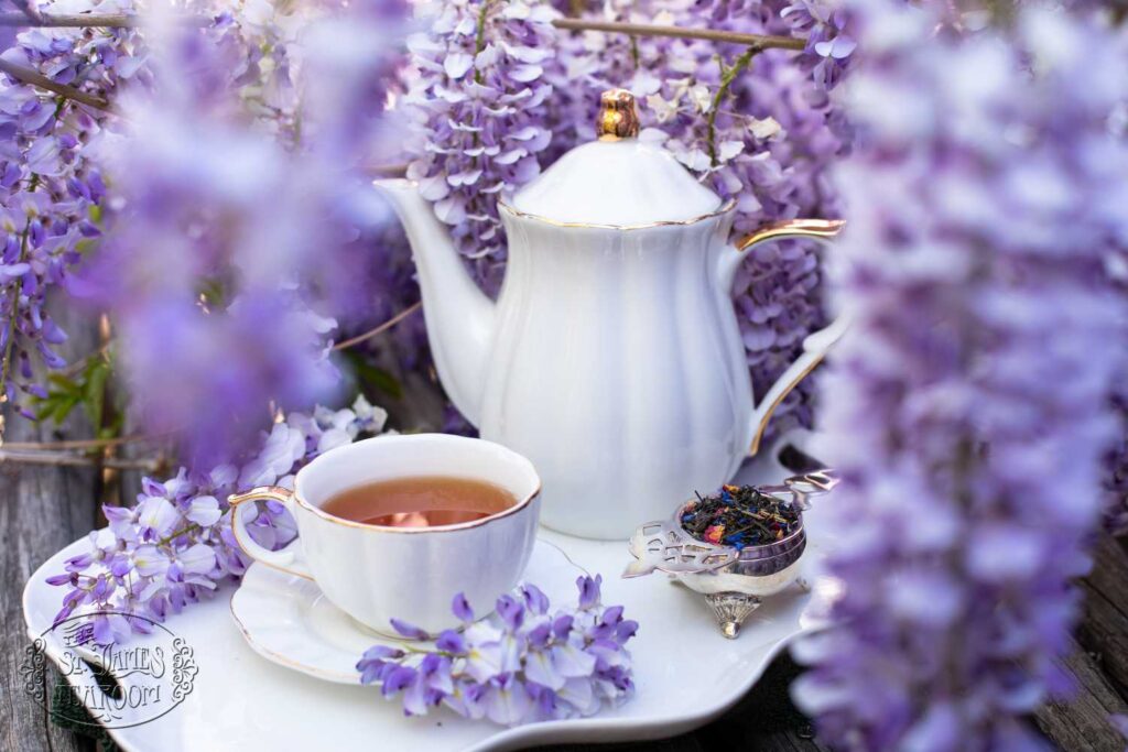 St. James Tearoom Online Tea Shop Floral Teas - Wisteria White in Tree
