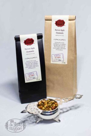 Online Tea Shop Caffeine Free Herbal Tea - Harvest Apple Chamomile Bags and Leaves Sweet Fall Autumn Cinnamon Sleepytime Nighttime