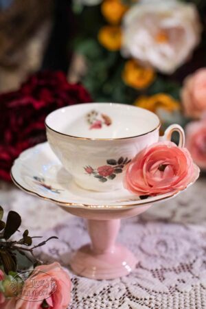 online tea shop gifts for tea lovers china Anna Garden China cup and saucer with rose close up